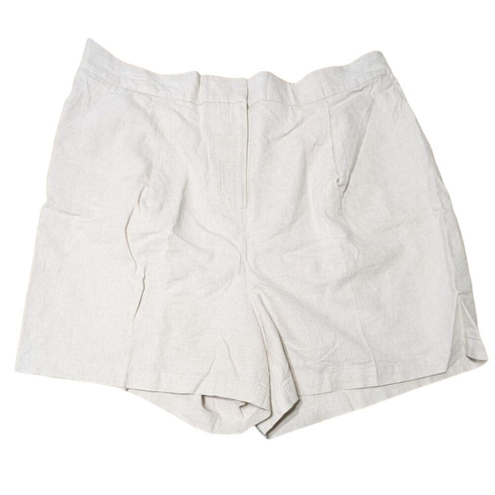 City Chic Sicilian Beige Linen Cotton Pocket Shorts Womens Trendy Plus Size 18 - Picture 5 of 13